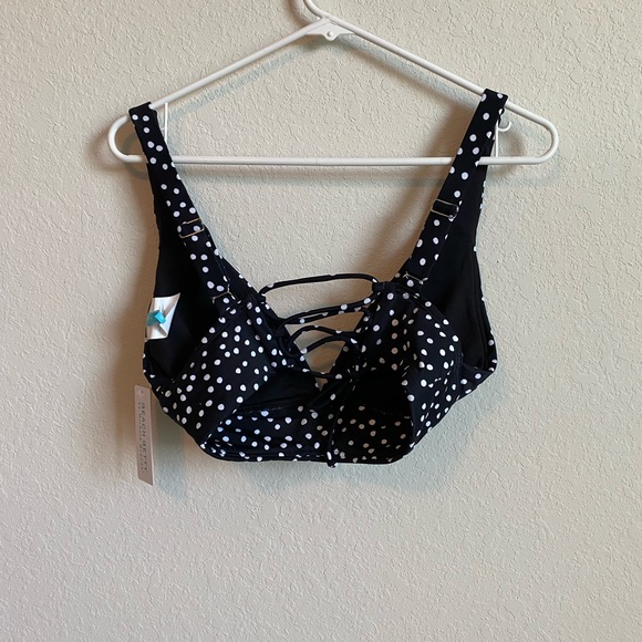 Beach Betty Bathing Suit Top size Small. Polka DotBlack & White. NWT - Picture 5 of 13